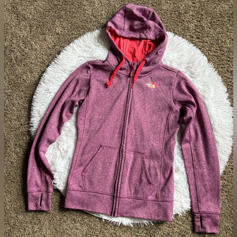 The North Face Jacket Hooded Purple Thumb Holes Womens Size XS Lightweight